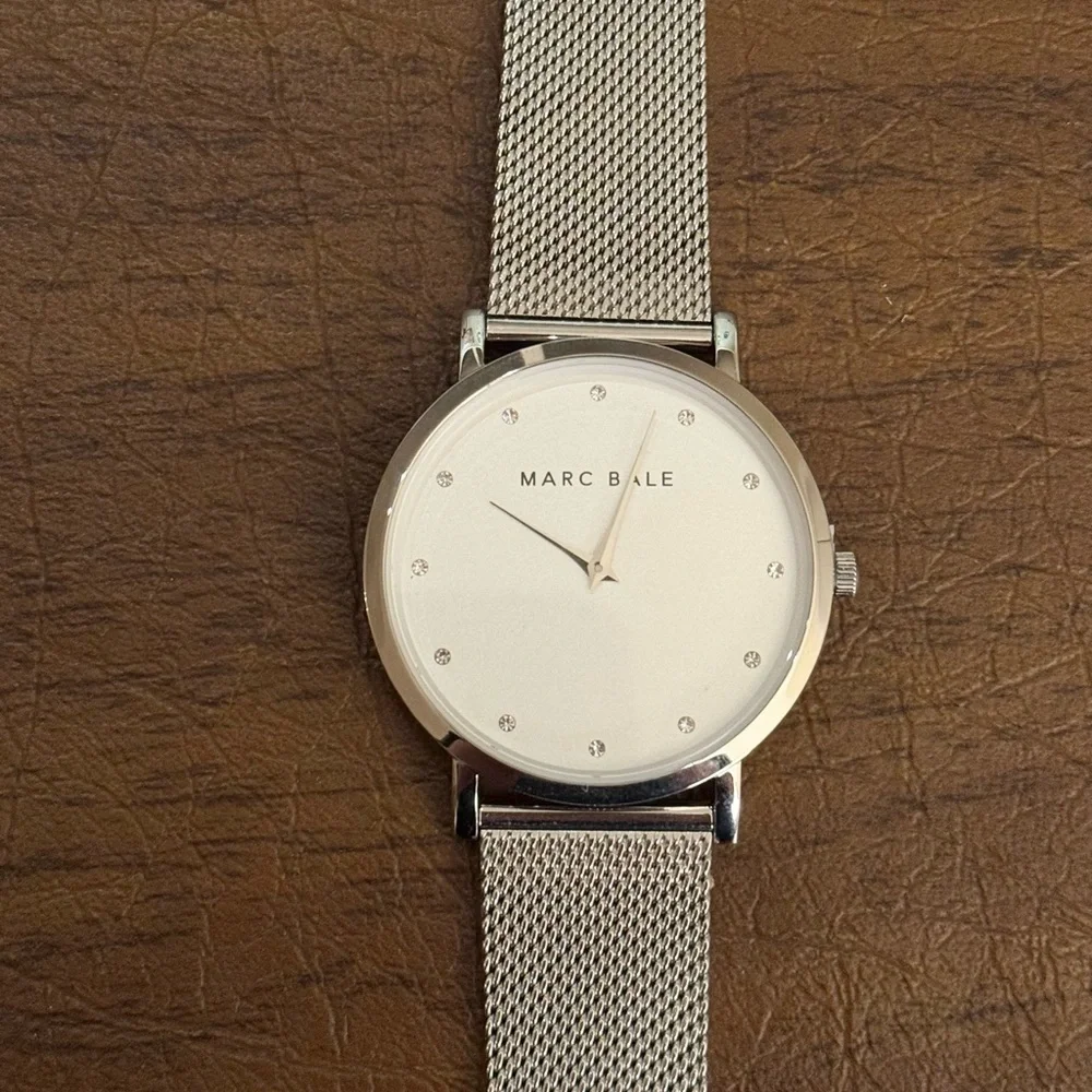 New Swarovski crystal silver band Marc bale watch
